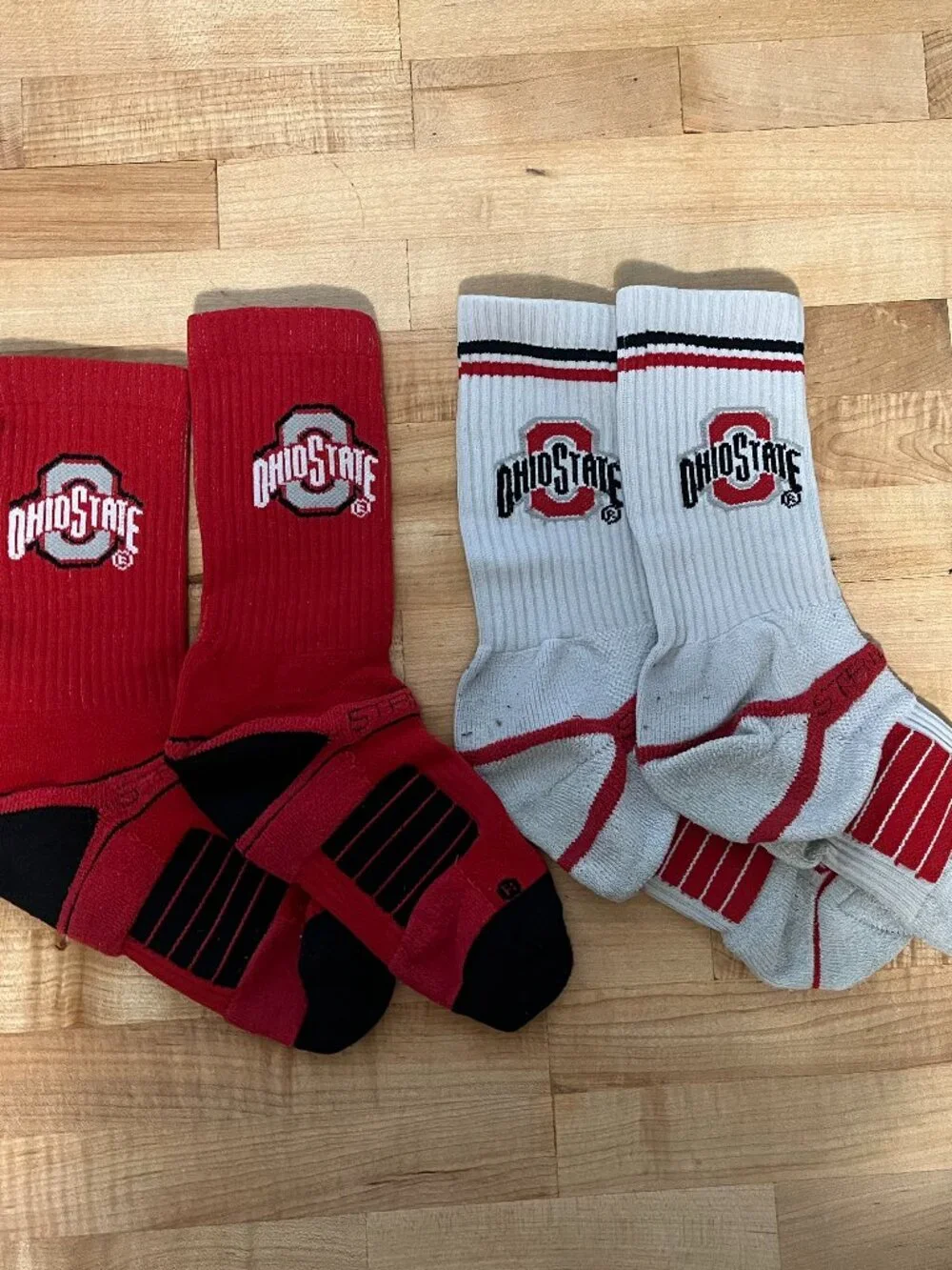 Lot of 2 pairs Mens Large 8-12 Ohio State Team Issued Crew Socks Strideline